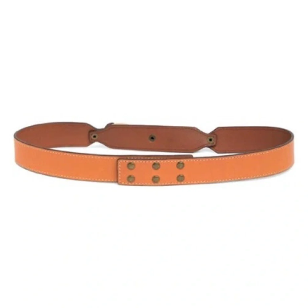 FRAME WOMENS LEATHER DOUBLE TWIST WAIST BELT IN CUOIO SIZE SMALL NWT